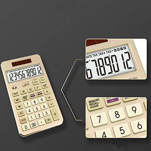 Настолен калкулатор Teerwere, моноблочный Калкулатор, Тенис на слънчев калкулатор за офис, 12-Цифрен дисплей, Данъчен калкулатор,
