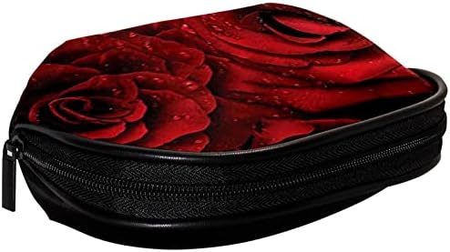 Чанта за Тоалетни Принадлежности, Пътни Косметичка за Грим за Жените и Мъжете, Цвете Червени Рози За Свети Валентин