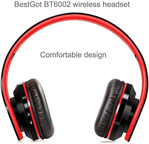 BESTGOT Детски Bluetooth Слушалки BT6002 Безжични Слушалки за деца, за възрастни, за училище, Сгъваема Слушалка в 18 часа