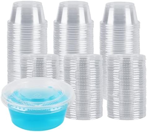 Контейнери Green Direct обем 2 мл с капак | за Еднократна употреба Пластмасови Чаши за Желе | Малки Прозрачни