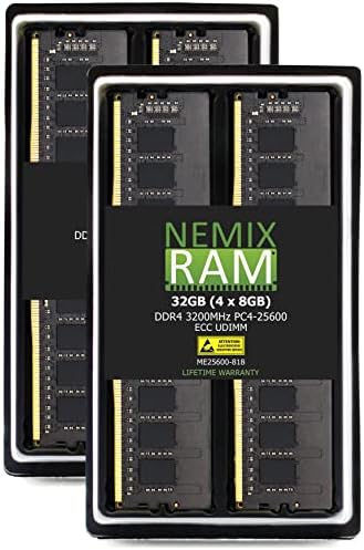Оперативна памет NEMIX 32 GB (2X16 GB) DDR4 3200 Mhz PC4-25600 ECC UDIMM, съвместима с SUPERMICRO M12SWA-TF