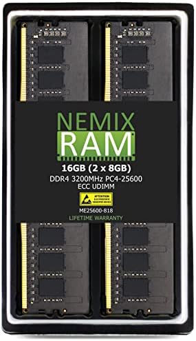 Оперативна памет NEMIX 32 GB (4X8 GB) DDR4 3200 Mhz PC4-25600 ECC UDIMM е Съвместима с SUPERMICRO X12SAE-5, X12SCA-5F, X12STD-F, X12STE-F, X12STH-F, X12STH-LN4F, X12STH-SYS, X12STL-F, X12STW-F, X12STW-TF