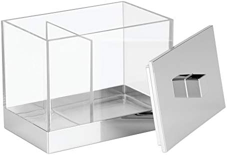 IDesign е Прозрачна Метална Кутия с капак за организиране и съхранение на Баня, Кухня, Плотове, писмено масата и тоалетна