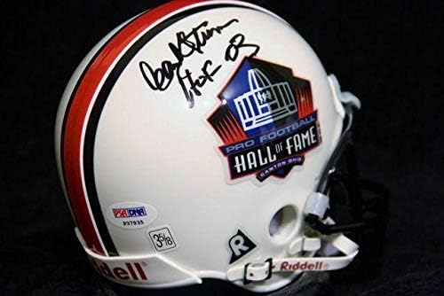 Мини-каска Ханк Stram с автограф от Залата на славата HOF PSA/DNA KC Chiefs Dallas Texans - Мини-каски NFL с автограф