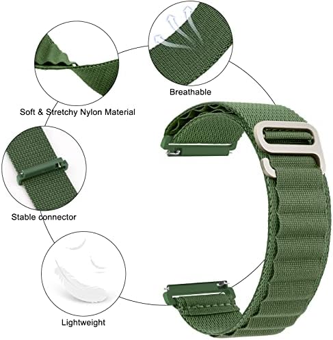 Найлонов Ремък Meliya за Samsung Galaxy Watch 3 Каишка за ръка, 45 мм, 22 мм Alpine Loop Регулируема Мека Гривна за