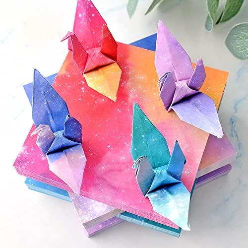 Набор от хартия за Оригами за деца и възрастни, 200 Листа Двустранен Квадратна хартия Оригами със Звездите за украса