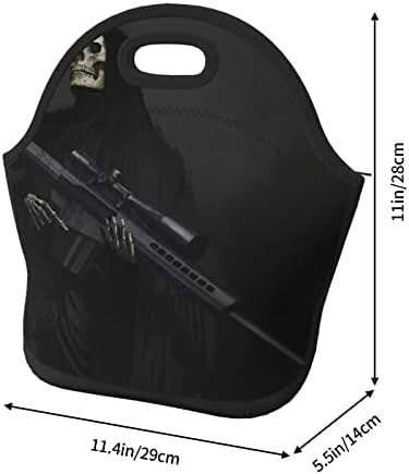 Мрачен Reaper Пистолет Смъртта на Черепа Черна Чанта за Обяд Изолиран Охладител Термална Множество Чанта за Обяд Кутия за