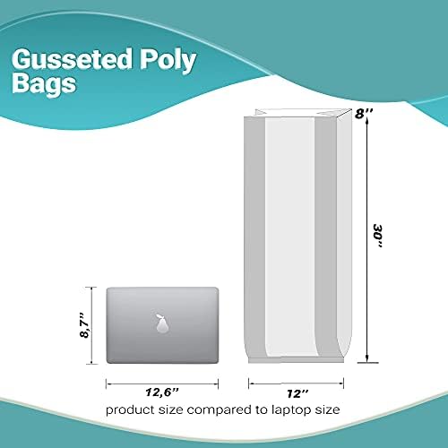 Опаковка APQ от 250 найлонови торбички с клин 12 x 8 x 30. Прозрачни найлонови торбички 12х8х30. Дебелина От 3 Mils.