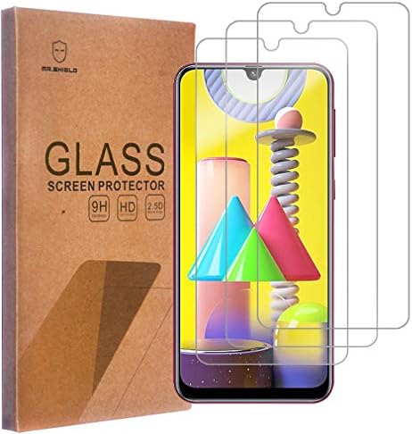 Mr.Щит [3 опаковки] е Предназначен за Samsung Galaxy M21 [Закалено стъкло] [Японското стъкло твърдост 9H] Защитно фолио