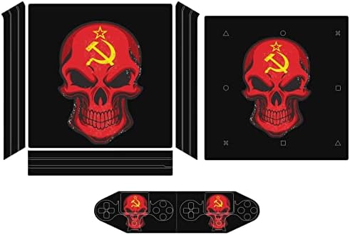 Uni Съветския Флаг Череп PVC Залепваща Стикер Защитник на Кожата Стикер за PS4 Pro/PS4 Тънък Контролер