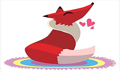Керамични Държач за четка за зъби Lunarable Fox, Cartoony Разпечатки във формата на Сърца Червен Койот на