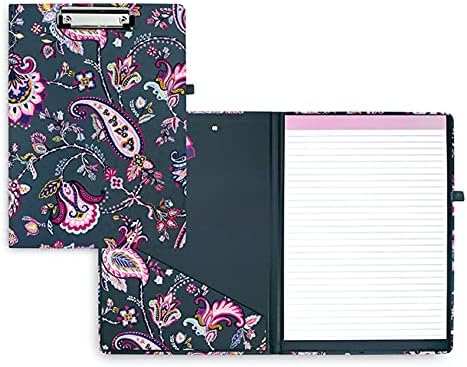 Дамски розово-сива папка-таблет Vera Bradley с Бележник в Лигавицата на Еднократна употреба, Вътрешен джоб и петелькой за химикалки, Felicity Paisley