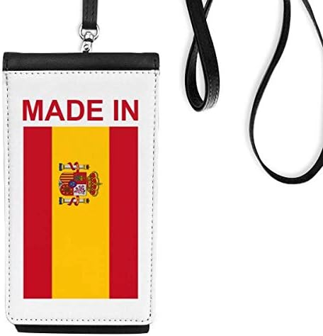 Произведено в Испания, Страната на Любовта Телефон в Чантата си Портфейл Висящ Калъф За Мобилен Телефон, Черен