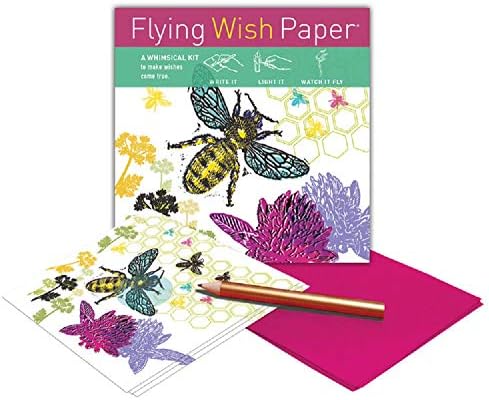 Разход на набор от хартия с летящи пожелания, 2 x Golden Om + 1 x Just Bee, мини-комплекти, пиши, зажигай, виж как