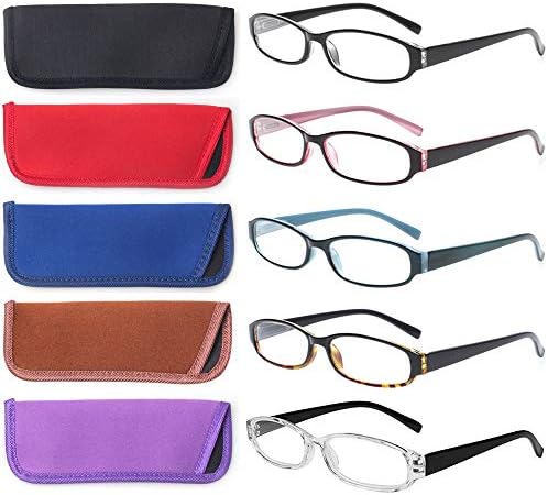 Очила за четене Kerecsen, 5 двойки качествени модни очила за мъже и жени, четци на пролетта панти