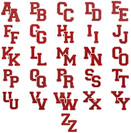 52 Парчета Гладеных ивици от шенилна - Малки ивици с университетските букви от азбуката A-Z за дрехи, тъкани, сака,