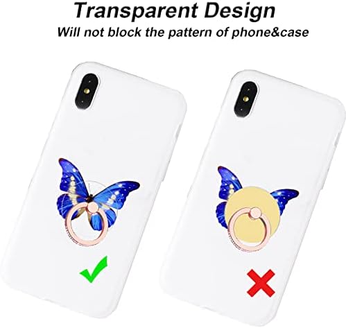 TACOMEGE Прозрачен Държач за мобилен телефон с пръстени за iPhone, Samsung Galaxy, Поставка за халки за смартфони, калъфи за таблети (Кръг-розово злато-Crystal)