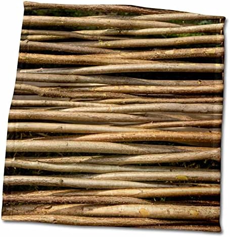 Триизмерно изображение на дървена плетеного на оградата. Хоризонтални клони на дървото. Чаршафи с естествен модел