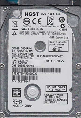 HCC545050A7E380, PN 0J23375, MLC DA5280, Hitachi твърд диск 500GB SATA 2.5 (обновена)