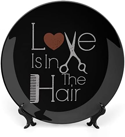 Love is in The Hair Стилисткерамическая Декоративна Чиния с Поставка За Поръчка от Костен Порцелан Домашна Чиния за