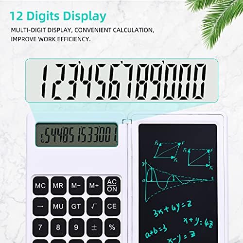 DUBAO Сгъваем Калкулатор и 6-инчов LCD таблет За Писане, Дигитален Бележник За Рисуване, 12-Цифрен Дисплей