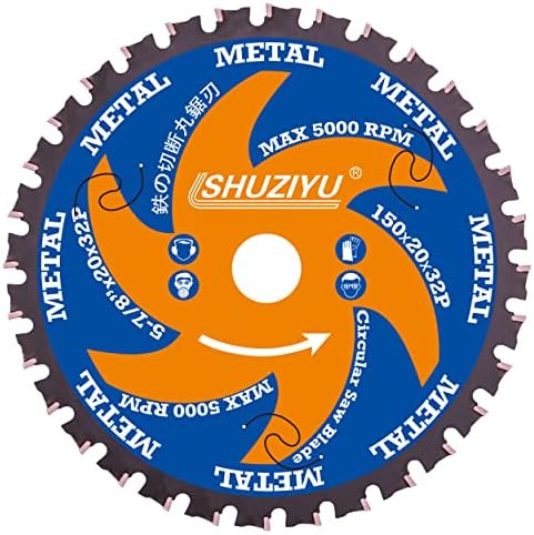 LSHUZIYU 5-7/8(150 мм)-32T, Дискова триони за обработка на метали, Беседки 20 мм с шайба 5/8 , е Съвместим с акумулаторни
