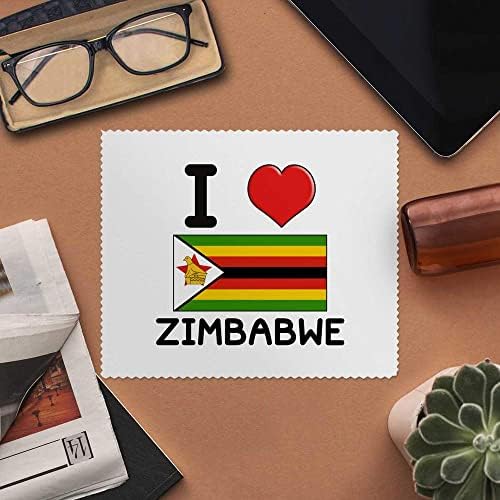 Azeeda 2 x Кърпички за почистване на лещи и очила от микрофибър I Love Zimbabwe (LC00017840)