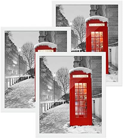 YMOND 16x20 Frame White - Дървени Рамки за картини 16x20 за стенен монтаж, Комплект от 3-те, Декоративна