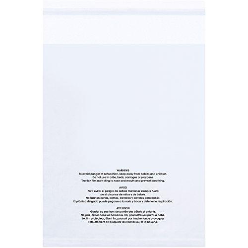 Caja Доставка Закрываемые Пакети за предупреждения за задушаване, 1,5 Mils, 8 x 10, Прозрачно, 1000 / Калъф