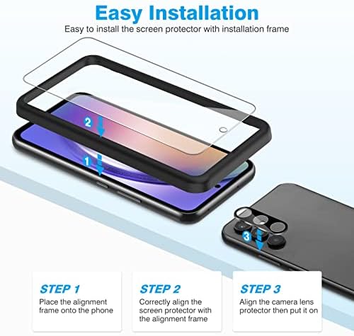 [3 + 2 опаковки] Защитно фолио OMOTON, съвместима с Samsung Galaxy A54 5G, 3 опаковки, защитни фолиа, изработени