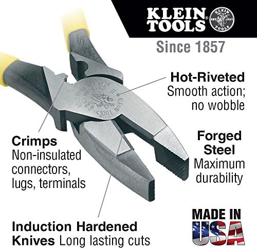 Klein Tools D213-9NE-CR Обжимные Клещи Линейщика и Стригане за Източване на кабели K1412, Устройство За Източване