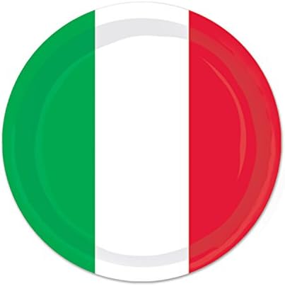 Италиански флаг, Червени, Бели и зелени 7-инчов Десертни чинии (16) и Салфетки за напитки (16), Комплект за