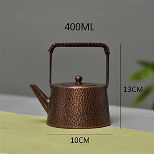 JEONSWOD Чайник, ръчна изработка, Чайник за варене на чай от чиста Мед, Чай набор от 400 мл (Цвят: B размер: Един