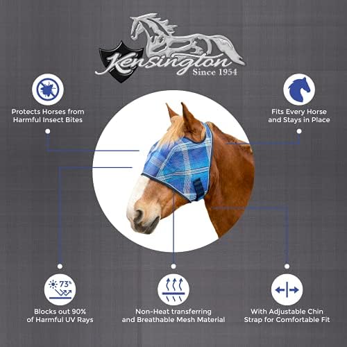 Окото покритие маска Kensington Fly Mask — Предпазва лицето и очите на коня от ухапвания и слънчевите лъчи, като същевременно осигуряват пълна видимост — През маска се виж?