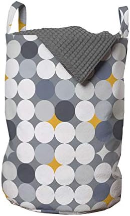 Чанта за дрехи Ambesonne в стил ар-Деко, Геометрична фигура в нюанси на Сиво, Допълва Модерната Креативную графики, Кошница