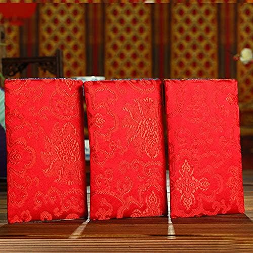 Autek 2 БР Копринени Червени Пликове за Сватба Китайски Елемент Празничен Хонг Бао Щастлива Китайска Бродерия Червени