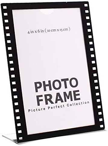 Рамка за фотобудки - Прозрачна Акрилна рамка за снимки с размери 4x6 инча В стила на Холивудската рамка, долно Оттичане на притежателя на марка (12 опаковки)