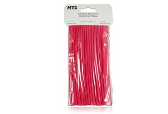 Свиване тръба NTE Electronics 47-20706-R, Тонкостенная, коефициент на свиване 2: 1, Диаметър 3/8 инча, дължина 6 см, Червена
