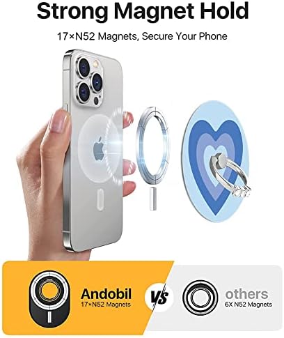 Титуляр с магнитен пръстен за телефон BITOBE за магнитна стойка MagSafe и сменяема ръкохватка за телефон iPhone