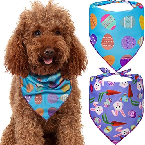 Великден Кърпа за кучета Odi Style за по-големи кучета - 2 опаковки, Сладък Великденски кърпи за кучета, Великден Костюм за