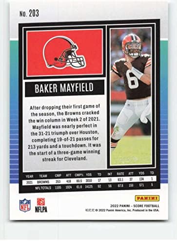 2022 Сметка на 203 Бейкър Мейфийлд Cleveland Browns Футболна Търговска картичка NFL