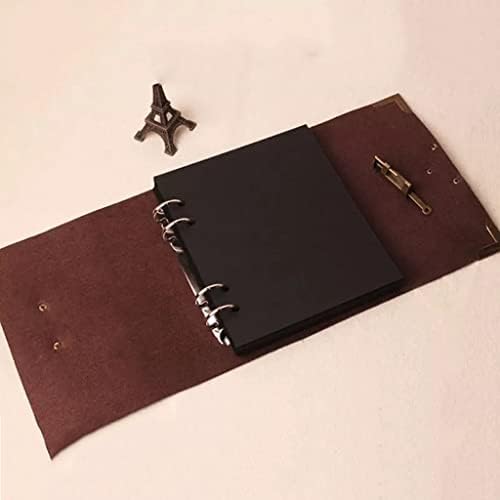 Сватбена книга за Гости с кожена заключване MXIAOXIA/ Подаръчен комплект от черен албум за изрезки/Кожена Фотоальбомная книга с Голям капацитет, с тегло 400 г (Цвят: бял с