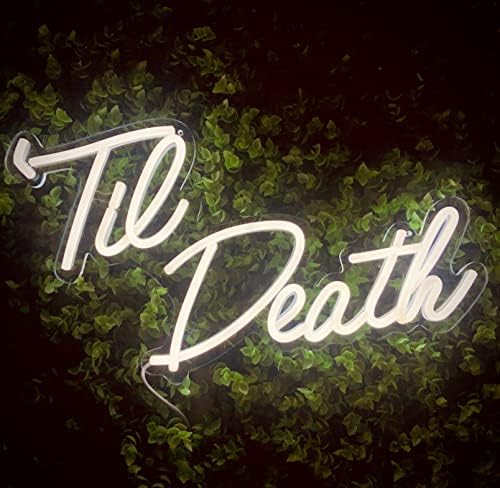 Неонова реклама с LiQi ™ 'Till Death, за декорация на сватбени партита в чест на Годишнина от Годеж, Художественото