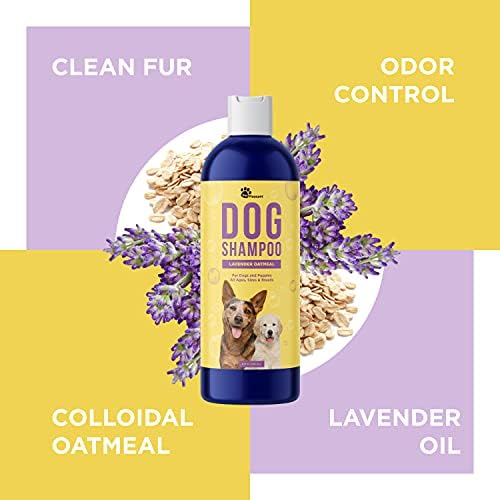 Почистване на кучешки шампоан за Мръсни кучета - Освежаващо Колоиден Овесени кучешки шампоан за суха кожа и Почистване на собачье сапун за баня - Хидратиращ лаванд?