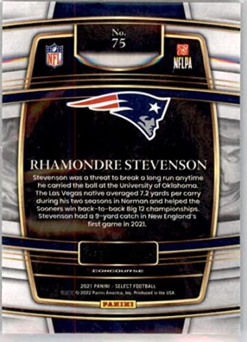 Търговската картичка е начинаещ футбол NFL 2021 Панини Select #75 Рамондре Стивънсън Concourse New England Patriots RC