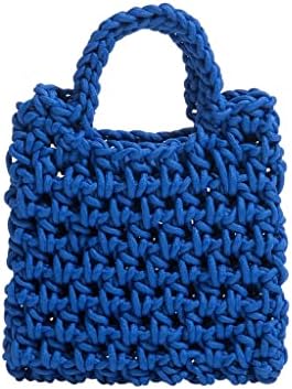 SFMZCM Вязаная чанта-тоут Тканая чанта Вязаная Ежедневна Чанта За Пазаруване Универсална Тканая чанта Жените (Цвят: