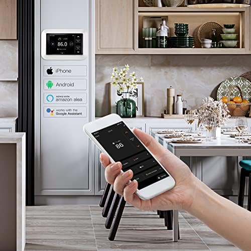 Ubipol Smart WiFi 7 Дни / 4 Период на Програмиране за Домашно Термостат със Сензорен екран и Зонным Дистанционно със сензор, Съвместим с Alexa и Google Assistant