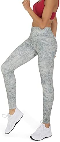 Дамски гамаши за йога ODODOS с висока талия и, на ръка, джоб, 28-Инчови олекотени Спортни Чорапи за джогинг по цялата дължина, Спортни Панталони за йога в Тъмно синьо, мал