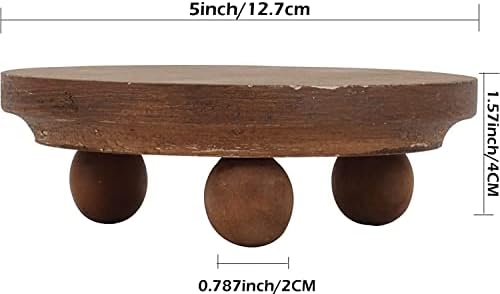 Мини-влакчета в стил Деко за дисплея, Дървени влакчета за декор на Малка кръгла дървена поставка 5 инча, Дървена