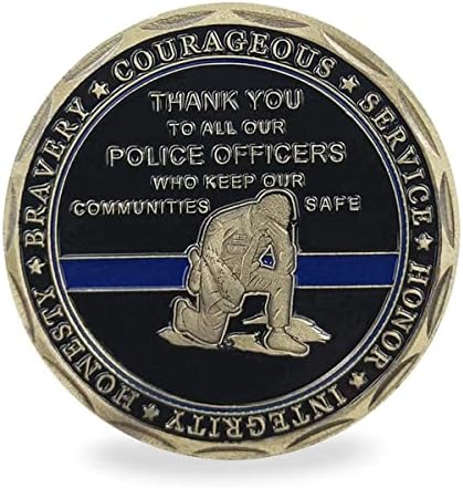 Glamtune Благодаря на Полицията Предизвикателство Монета Правоохранителните органи на Тънка Синя Линия Полицейски Молитва Монета